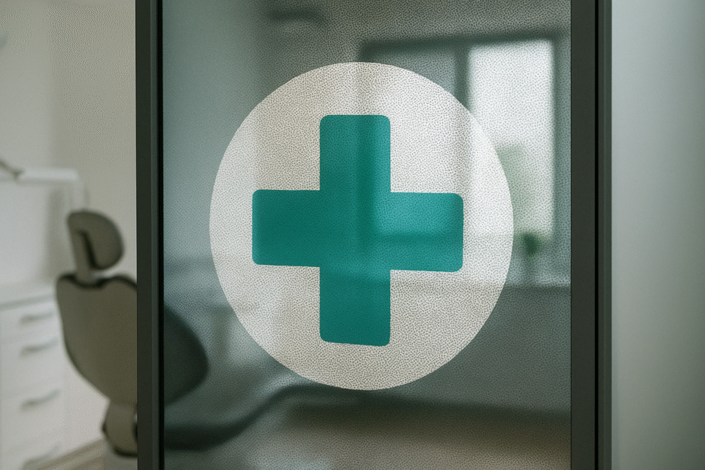 Vidrios de clínicas, consultorios o espacios de atención al cliente